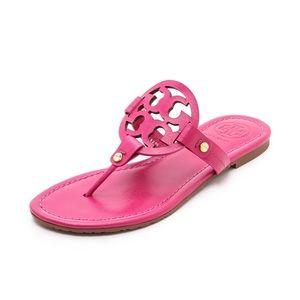 Tory Burch Miller Pink Logo Thong Sandals Size 8M